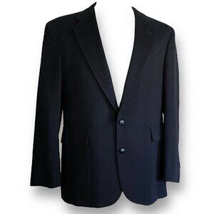 Christopher Hayes Mens Blazer 44R Black Camel Hair Two Button Sport Coat MiUSA